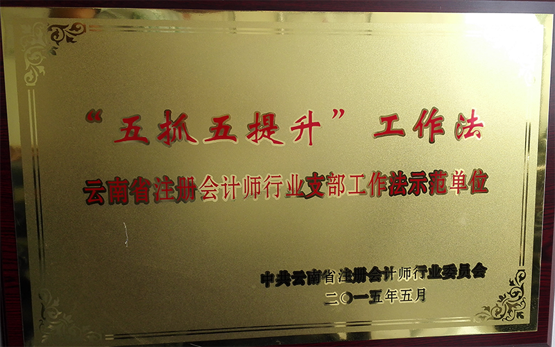 2015五抓五提升支部工作法牌匾