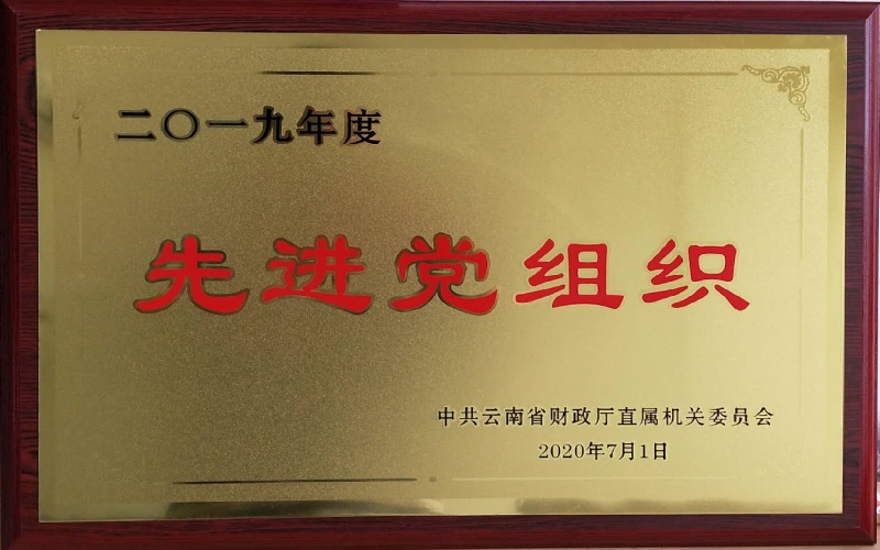 2019年度获得先进党组织牌匾
