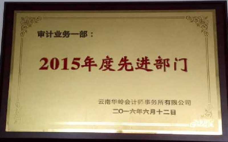 审计业务一部——2015年度先进部门